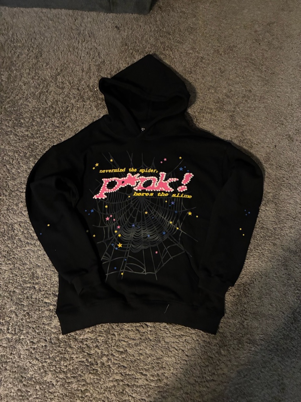 Unbranded Black Graphic Hoodie with Pink 'Peak!' Logo